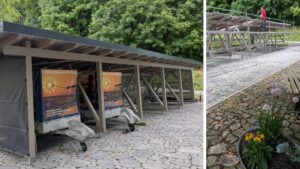 Bild unseres Unterstandes für die mobilen Heizzentralen